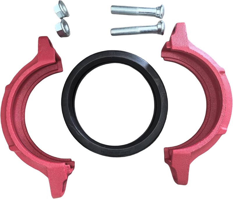 LVBCH 4 Inch (NPS 4") Flexible Grooved Coupling - Ductile Iron, UL/FM Certified for 4.5" OD Fire Sprinkler Pipes (Wet/Dry Systems), Moderate Pressure 2.5Mpa/360 PSI (DN100(NPS 4")) - Image 2